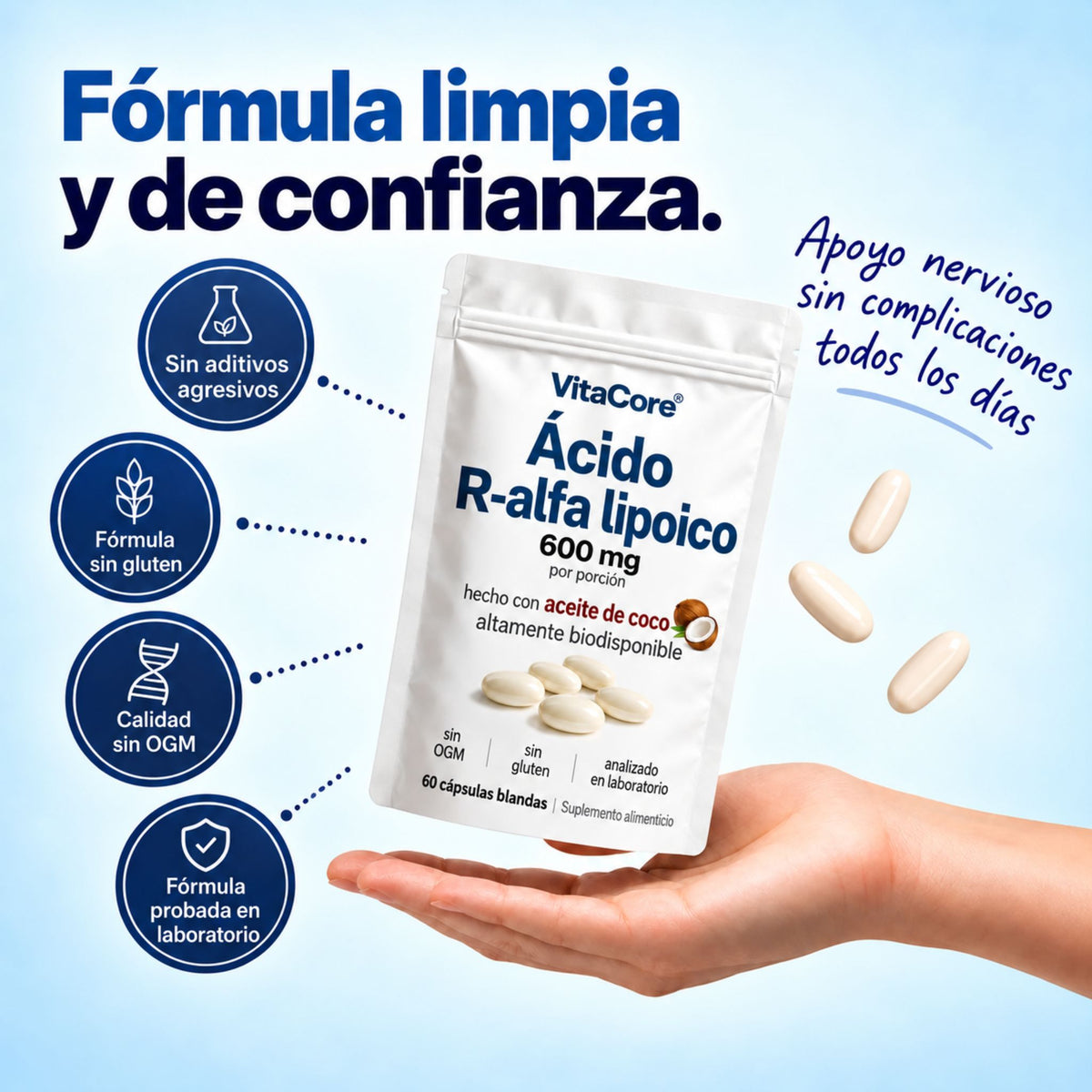 Ácido R-Alfa Lipoico 600 mg – Forma R Pura