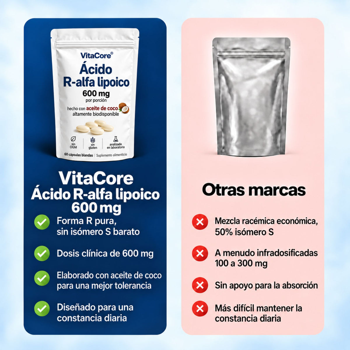 Ácido R-Alfa Lipoico 600 mg – Forma R Pura