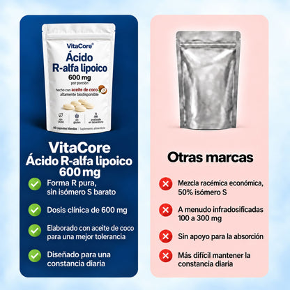 Ácido R-Alfa Lipoico 600 mg – Forma R Pura