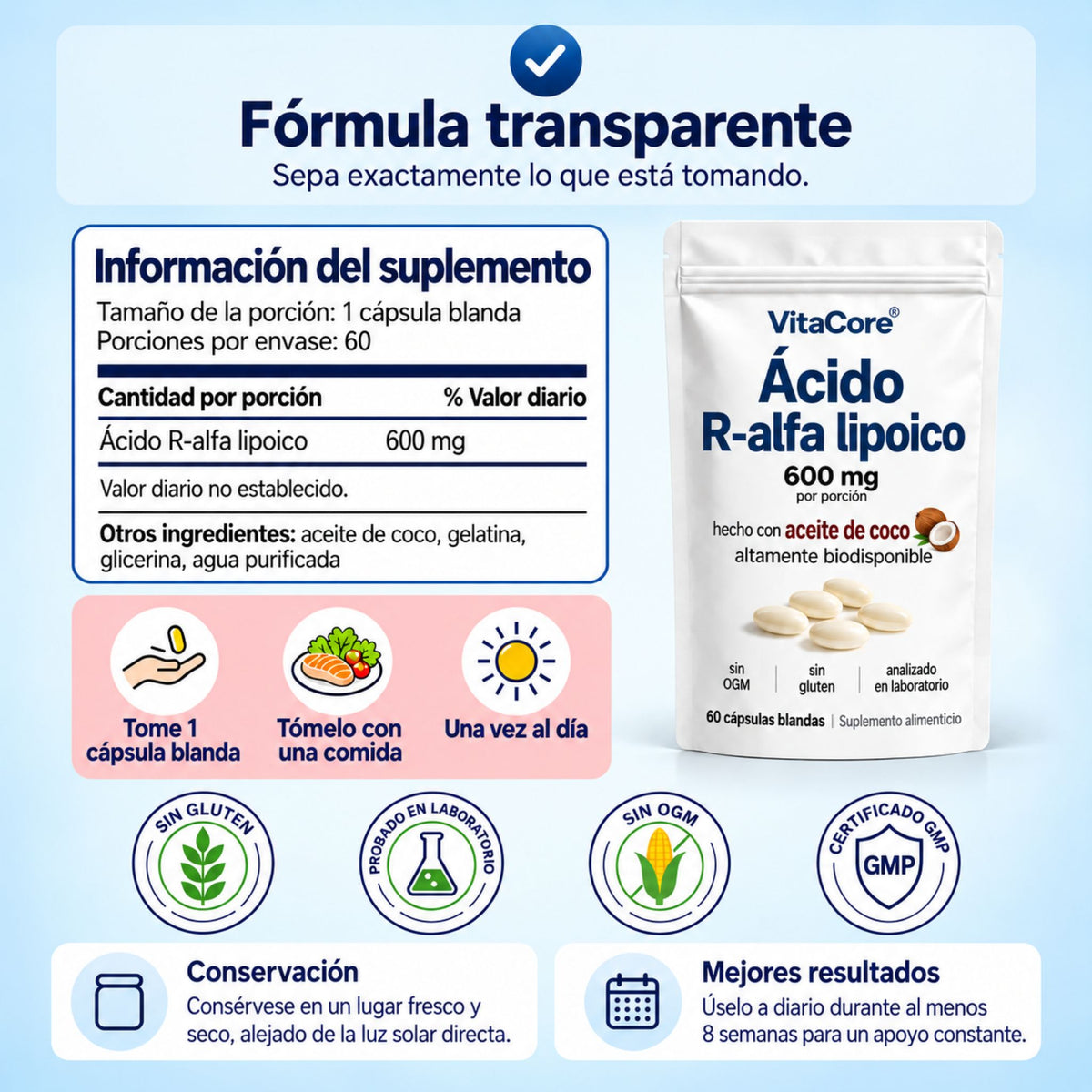 Ácido R-Alfa Lipoico 600 mg – Forma R Pura